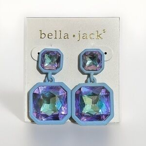 Bella Jack Square Stone Mystic Purple Earrings